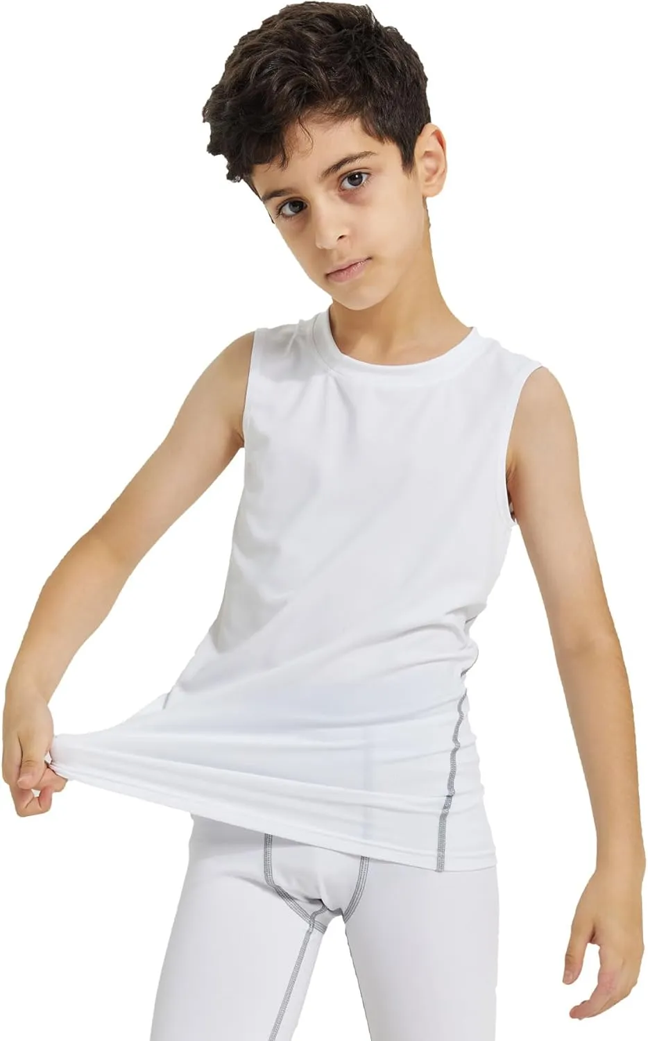 Boys Compression Tank Tops Athletic Sleeveless Shirt Youth Quick Dry Undershirt Workout Baselayer Football T Shirts