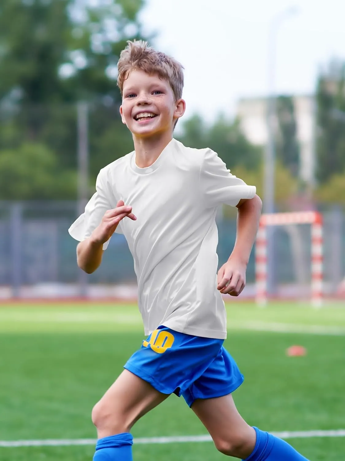 Boys Neon Shirts Dry Fit Athletic T Shirts UPF 50  Performance Cooling Shirt Short Sleeve Rash Guard Kids Top for Boys Girls