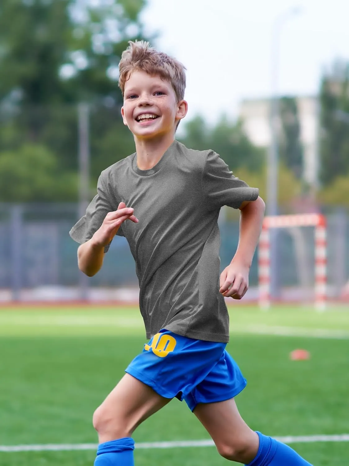 Boys Neon Shirts Dry Fit Athletic T Shirts UPF 50  Performance Cooling Shirt Short Sleeve Rash Guard Kids Top for Boys Girls