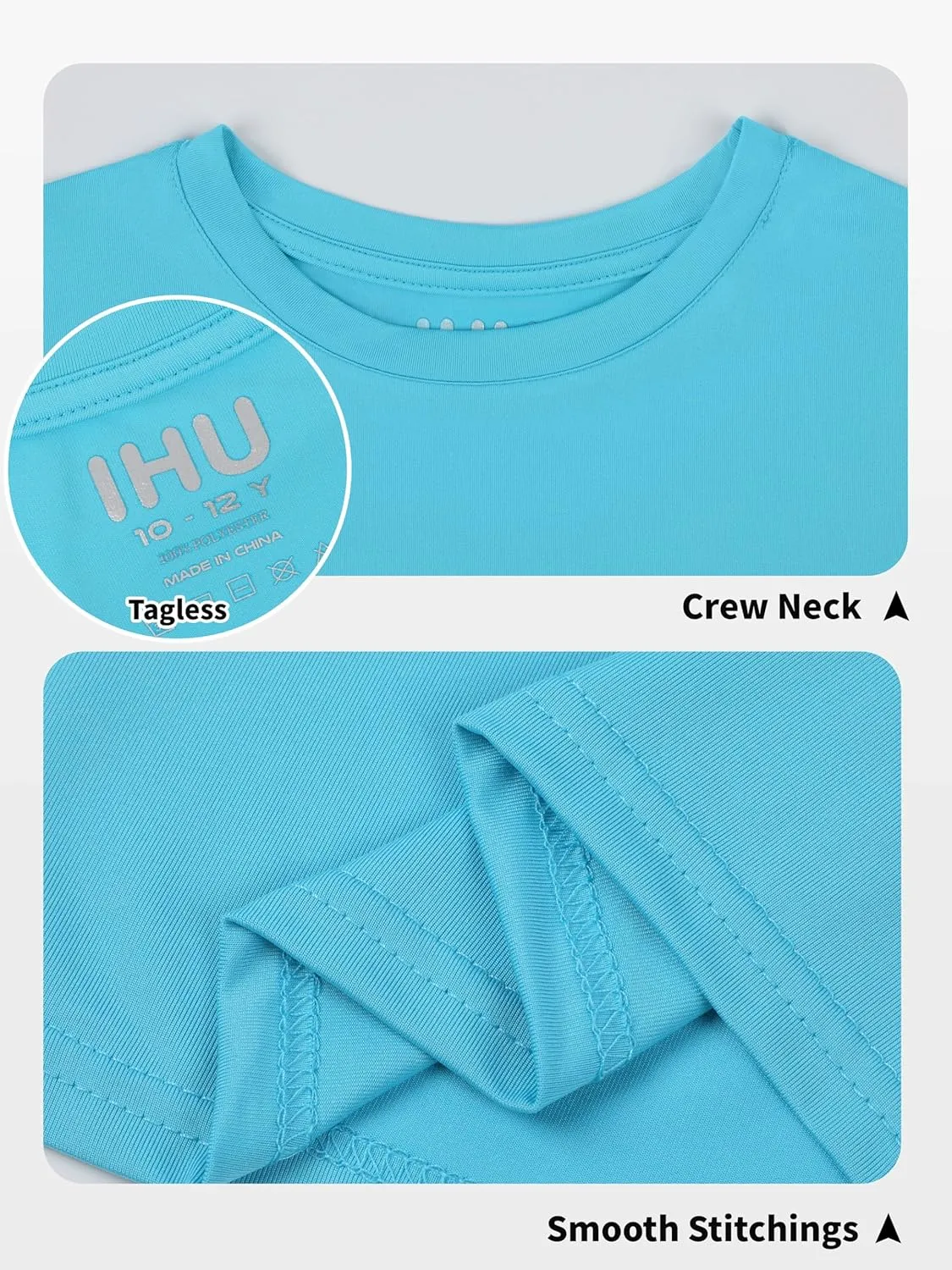Boys Neon Shirts Dry Fit Athletic T Shirts UPF 50  Performance Cooling Shirt Short Sleeve Rash Guard Kids Top for Boys Girls