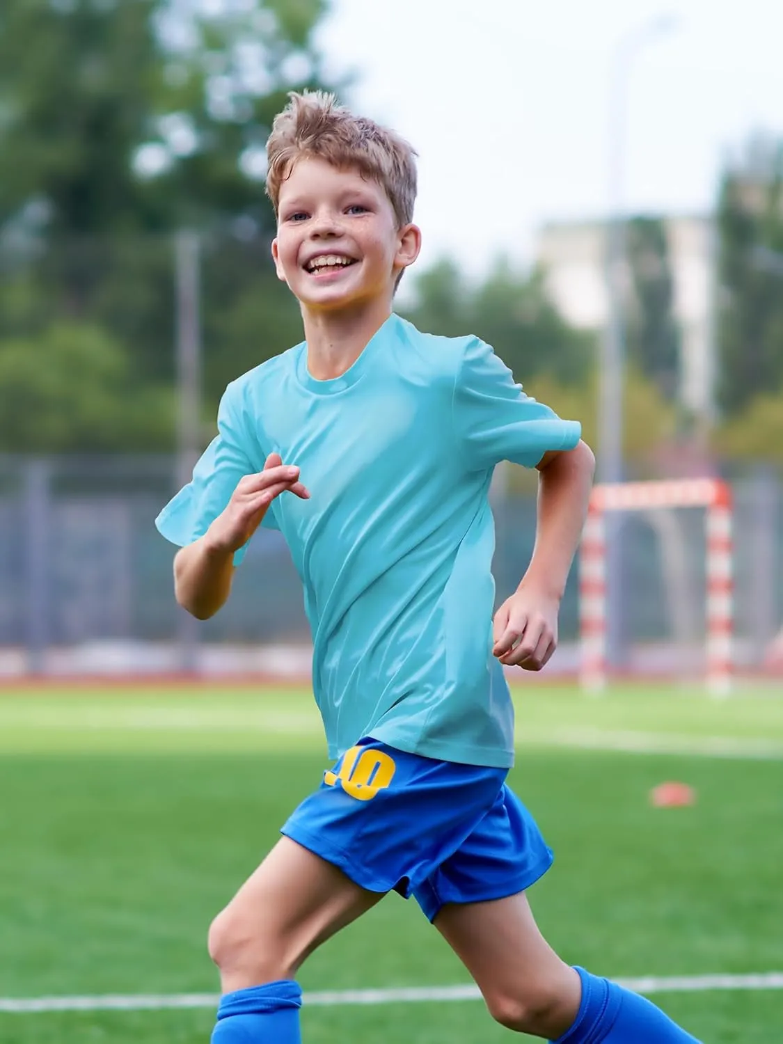 Boys Neon Shirts Dry Fit Athletic T Shirts UPF 50  Performance Cooling Shirt Short Sleeve Rash Guard Kids Top for Boys Girls