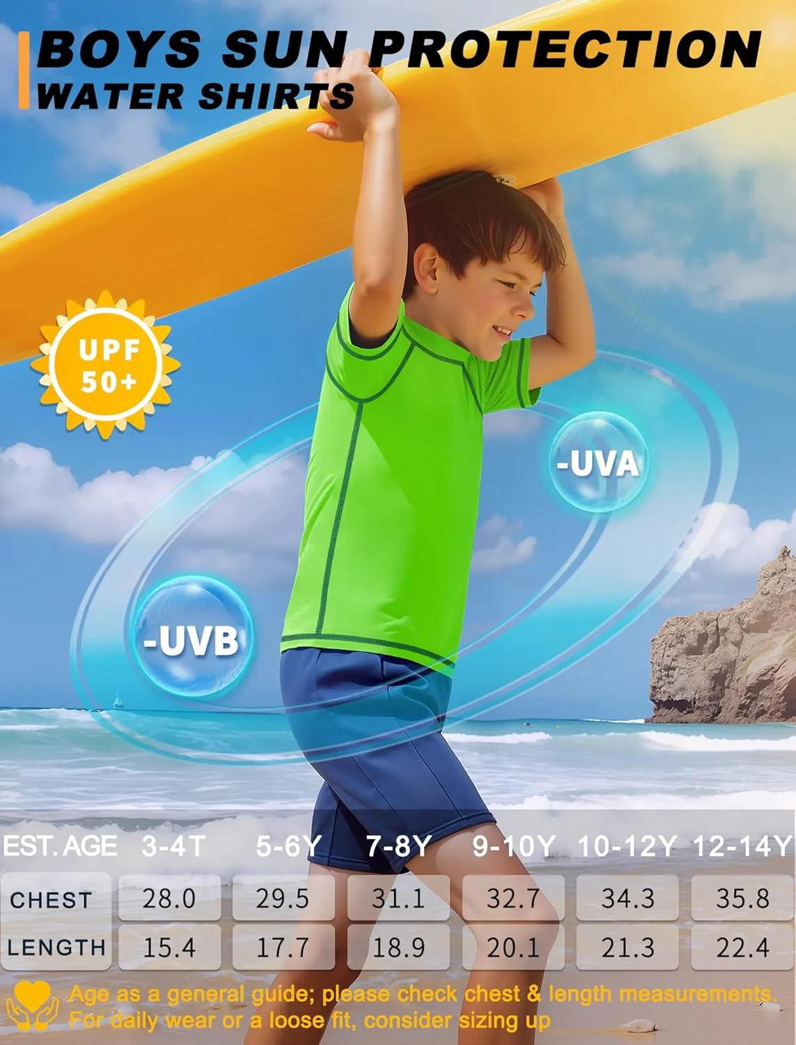 Boys Rash Guard Short Sleeve Swim Shirt UPF 50  Sun Protection Kids SPF Surfing Water Beach Swimwear Top Quick Dry