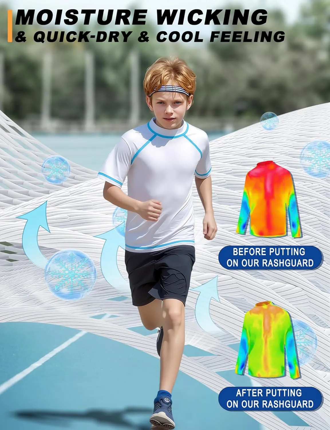 Boys Rash Guard Short Sleeve Swim Shirt UPF 50  Sun Protection Kids SPF Surfing Water Beach Swimwear Top Quick Dry