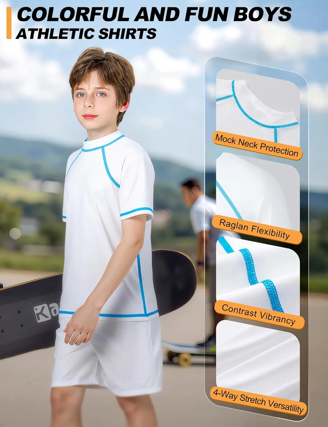 Boys Rash Guard Short Sleeve Swim Shirt UPF 50  Sun Protection Kids SPF Surfing Water Beach Swimwear Top Quick Dry