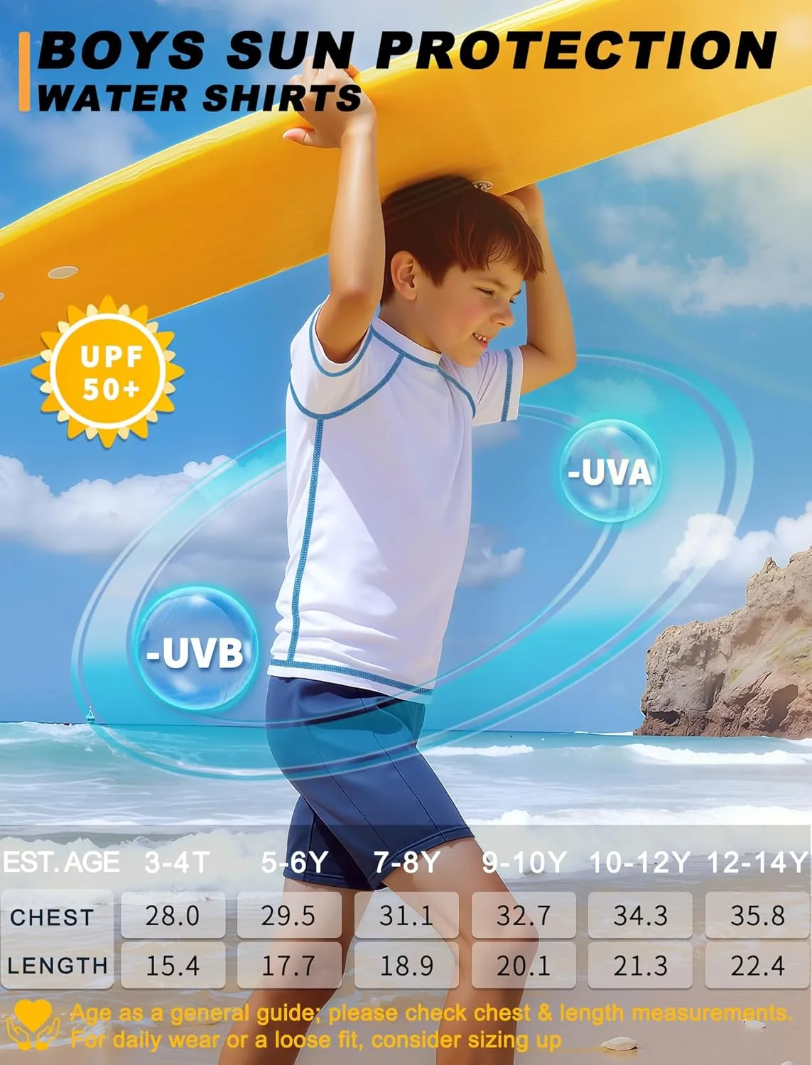 Boys Rash Guard Short Sleeve Swim Shirt UPF 50  Sun Protection Kids SPF Surfing Water Beach Swimwear Top Quick Dry
