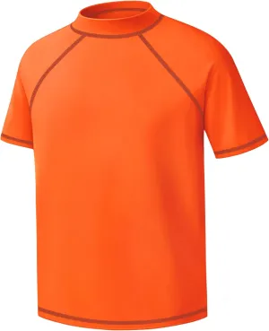Boys Rash Guard Short Sleeve Swim Shirt UPF 50  Sun Protection Kids SPF Surfing Water Beach Swimwear Top Quick Dry