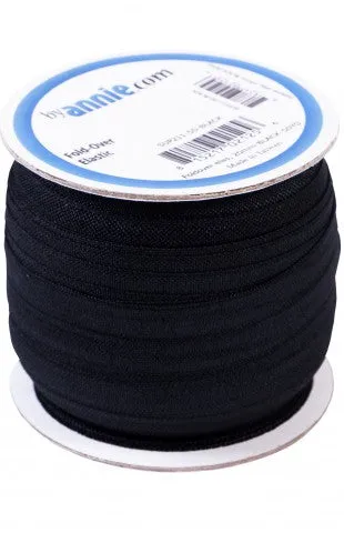 by Annie Fold-Over Elastic in Black