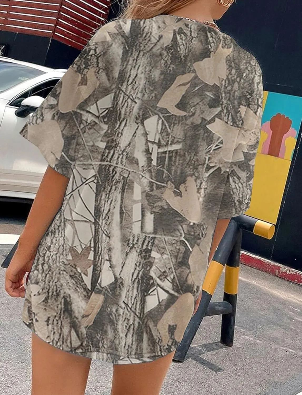 Camo Shirt for Women Mens Maple Leaf Print Short Sleeve Crewneck T-Shirts Summer Oversized Tee Shirts Streetwear