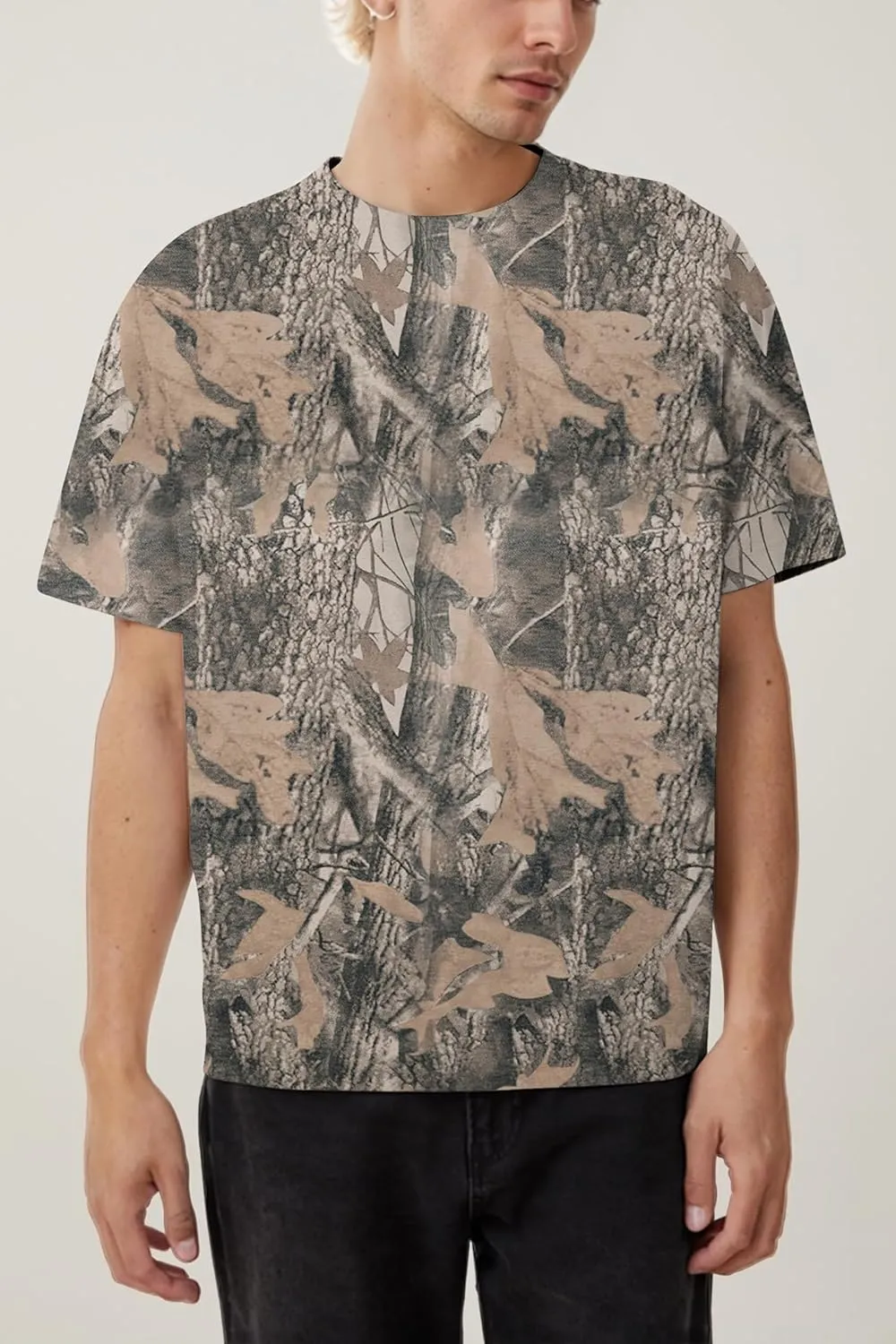 Camo Shirt for Women Mens Maple Leaf Print Short Sleeve Crewneck T-Shirts Summer Oversized Tee Shirts Streetwear