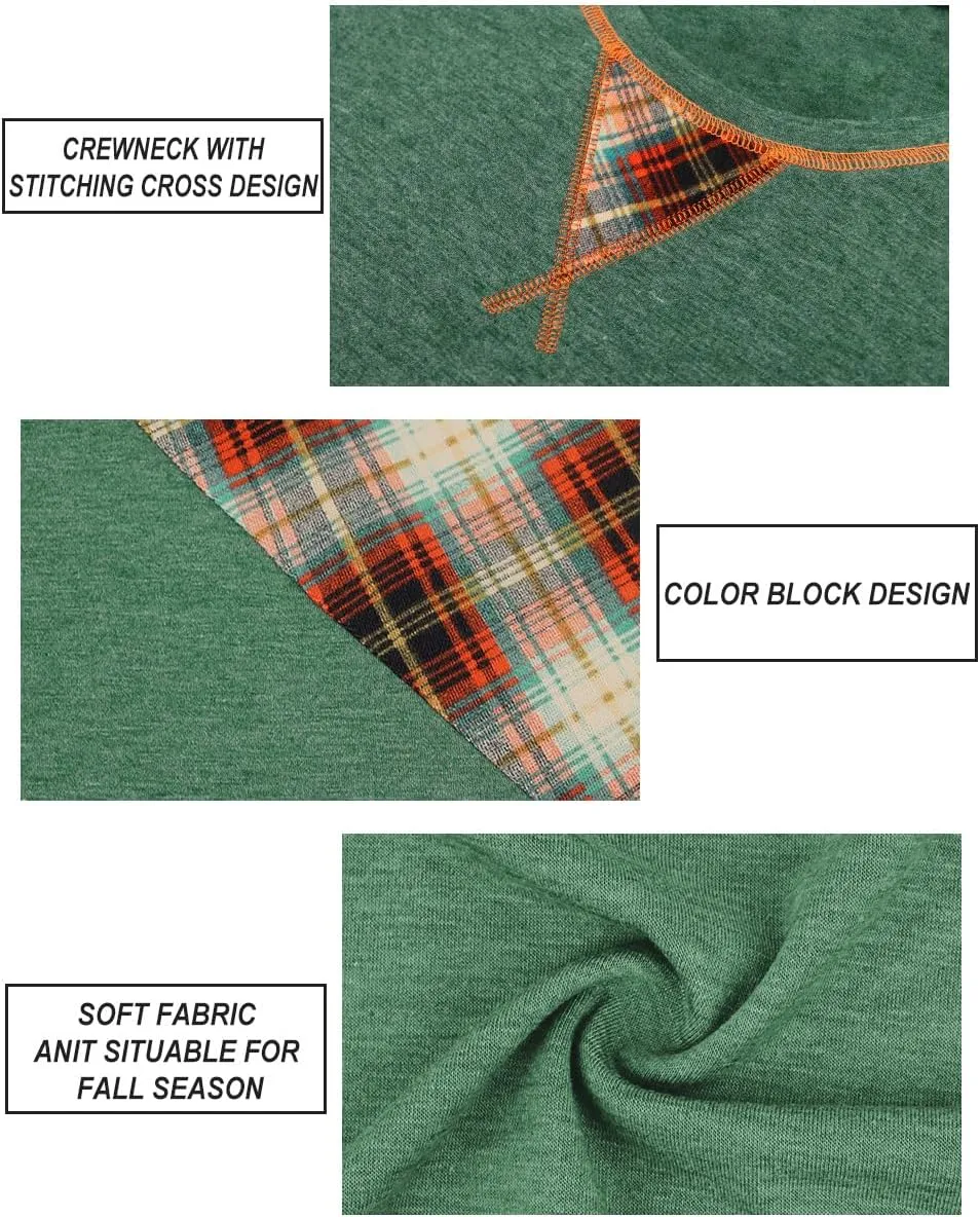 CARCOS Plus Size Tops for Women Long Sleeve Raglan V Neck T Shirts Tunic Fall Blouse Xl-5Xl 14W -28W