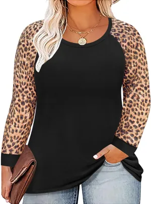 CARCOS Plus Size Tops for Women Long Sleeve Raglan V Neck T Shirts Tunic Fall Blouse Xl-5Xl 14W -28W