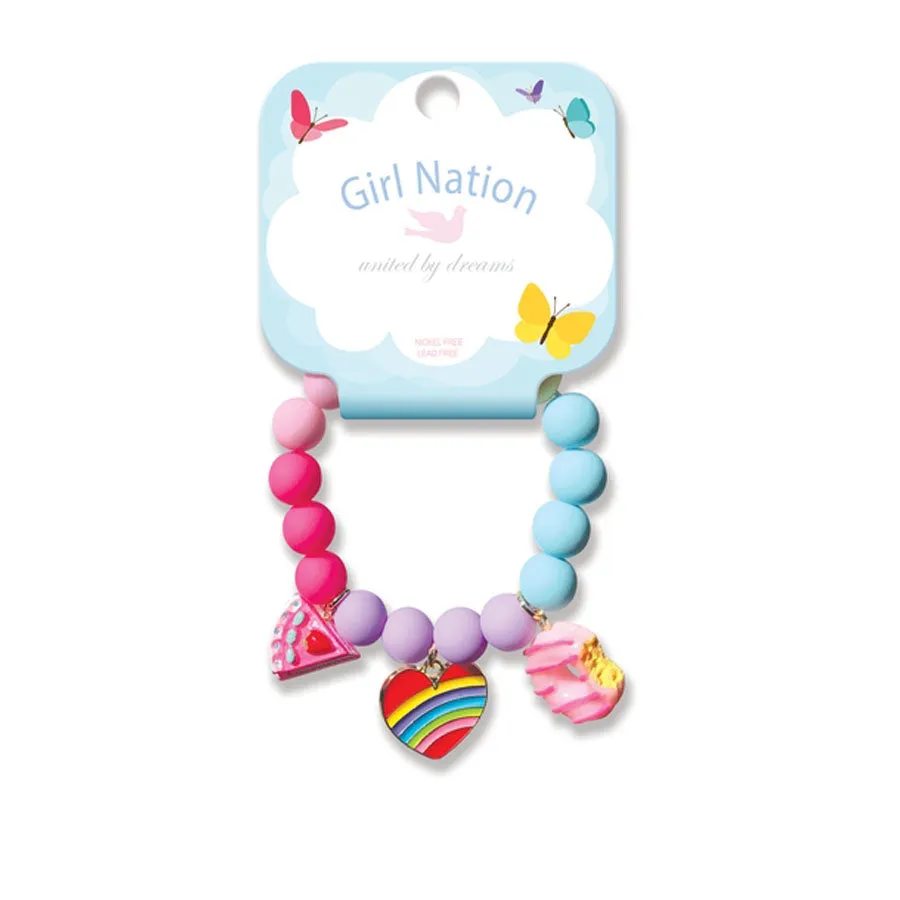 Charming Whimsy Bracelet - Rainbow Heart