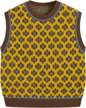 CIDER Sweater Vest Women Crewneck Sleeveless Cropped Sweater Knit Tops Color Block Geometric Graphic Casual Tank Top