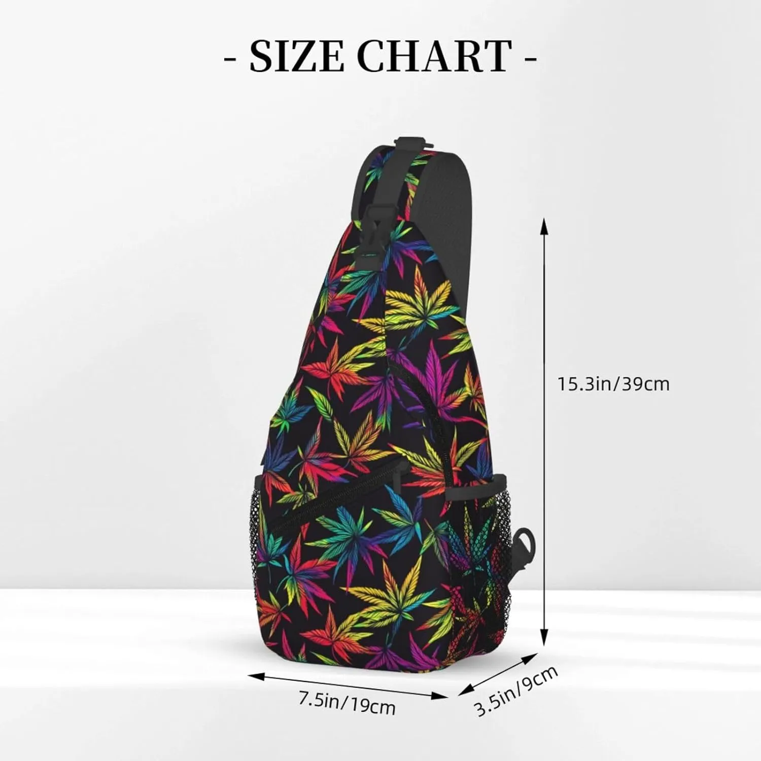 Colored Leaves Sling Backpack Hiking Backpack Crossbody Bag Sports Lightweight And Durable Chest Bag Shoulder Bag For Women Men