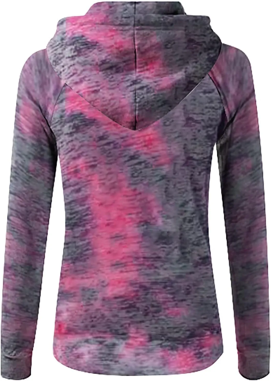 Colorful Tie Dye Hoodie for Women Drawstring Slim Fit Zip Up Jacket 2024 Preppy Long Sleeve Fall Pockets Sweatshirt