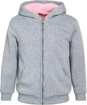 Coney Island Girls Sweatshirt - Cozy Warm Sherpa Lined Soft Fleece Zip Up Hoodie Sweatshirt for Girls (Sizes Run Small: 4-16)