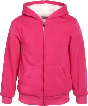 Coney Island Girls Sweatshirt - Cozy Warm Sherpa Lined Soft Fleece Zip Up Hoodie Sweatshirt for Girls (Sizes Run Small: 4-16)