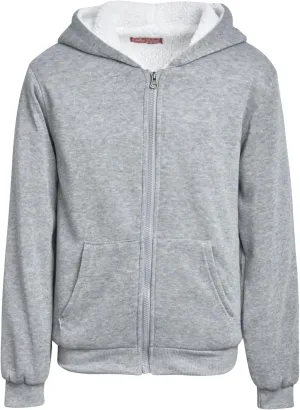 Coney Island Girls Sweatshirt - Cozy Warm Sherpa Lined Soft Fleece Zip Up Hoodie Sweatshirt for Girls (Sizes Run Small: 4-16)