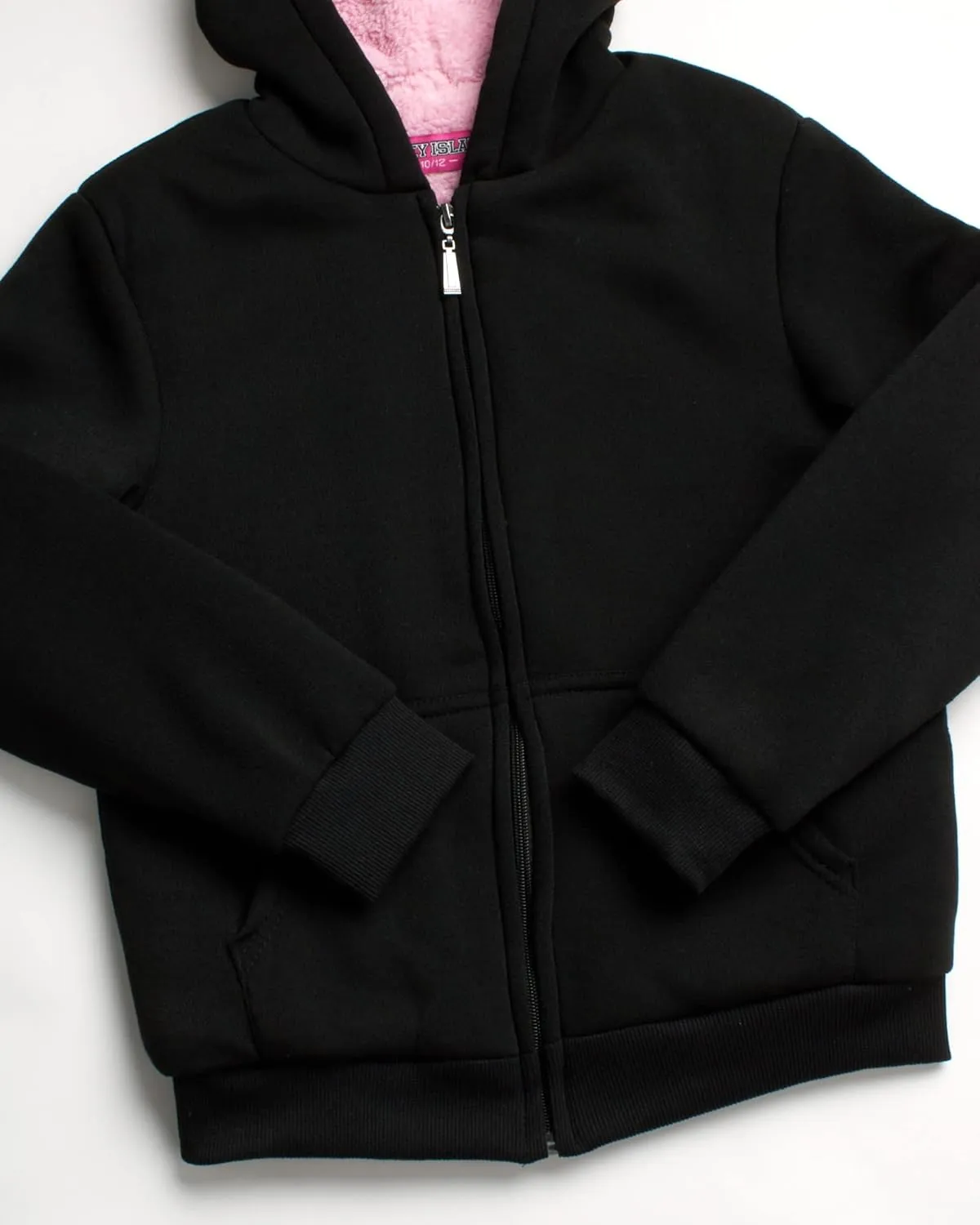 Coney Island Girls Sweatshirt - Cozy Warm Sherpa Lined Soft Fleece Zip Up Hoodie Sweatshirt for Girls (Sizes Run Small: 4-16)