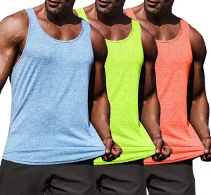 COOFANDY Men's 3 Pack Gym Tank Tops Y-Back Workout Muscle Tee Training Bodybuilding Fitness Sleeveless T Shirts