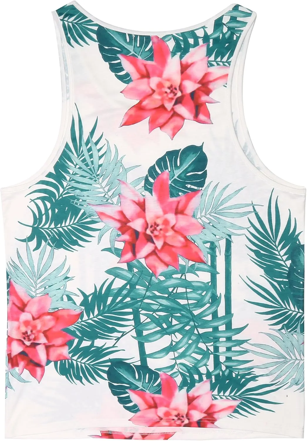COOFANDY Men's Floral Tank Top Sleeveless Tees All Over Print Casual Sport T-Shirts Hawaii Beach Vacation
