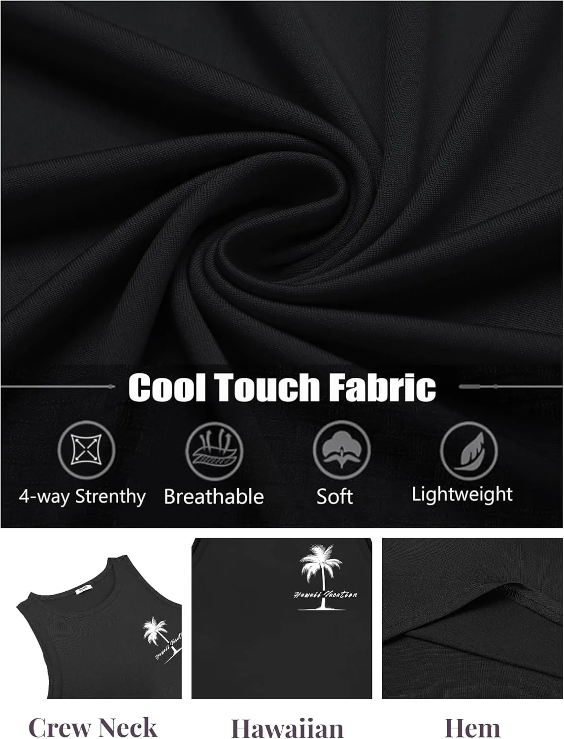 COOFANDY Mens Tank Tops Beach Summer Sleeveless Graphic T Shirts Palm Tree Vacation Quick Dry Muscle Gym Tank
