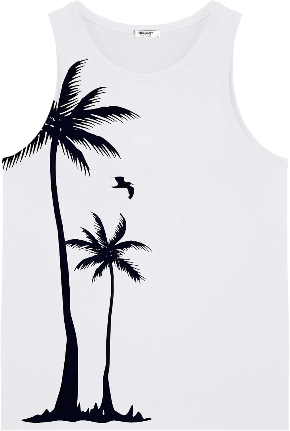 COOFANDY Mens Tank Tops Beach Summer Sleeveless Graphic T Shirts Palm Tree Vacation Quick Dry Muscle Gym Tank
