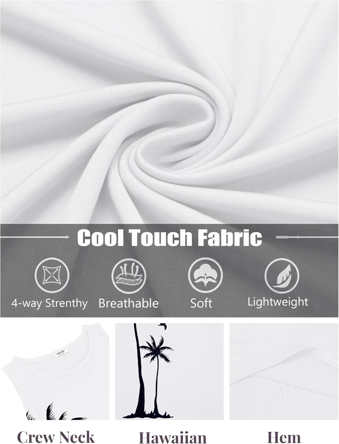 COOFANDY Mens Tank Tops Beach Summer Sleeveless Graphic T Shirts Palm Tree Vacation Quick Dry Muscle Gym Tank