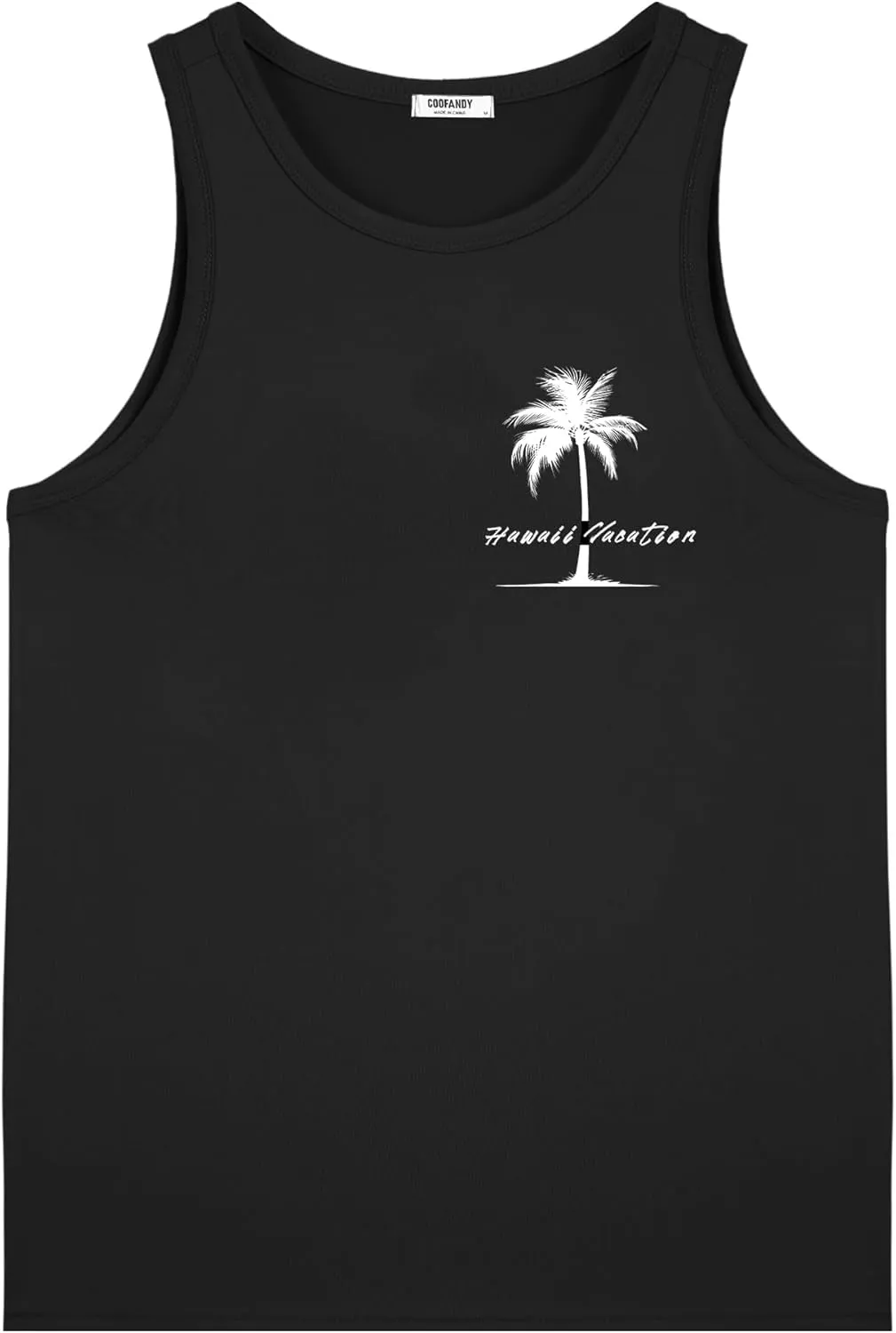 COOFANDY Mens Tank Tops Beach Summer Sleeveless Graphic T Shirts Palm Tree Vacation Quick Dry Muscle Gym Tank