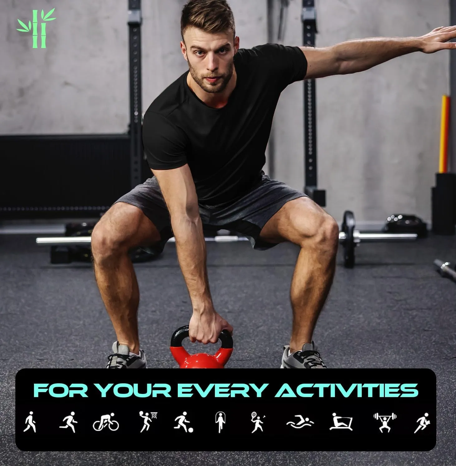Cooling Bamboo Viscose Workout T Shirts for Men Short Sleeve Quick Dry Fit Gym Tee Moisture Wicking Athletic UPF50 