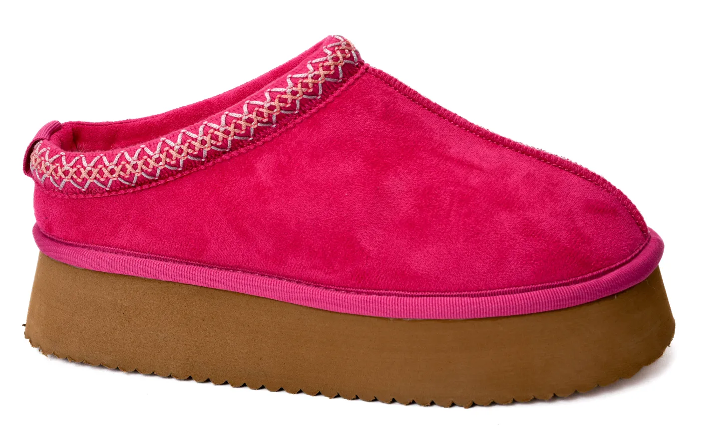 Corkys Fuchsia Faux Suede Pillow Talk Platform Slippers