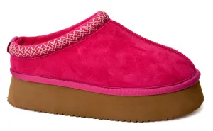 Corkys Fuchsia Faux Suede Pillow Talk Platform Slippers