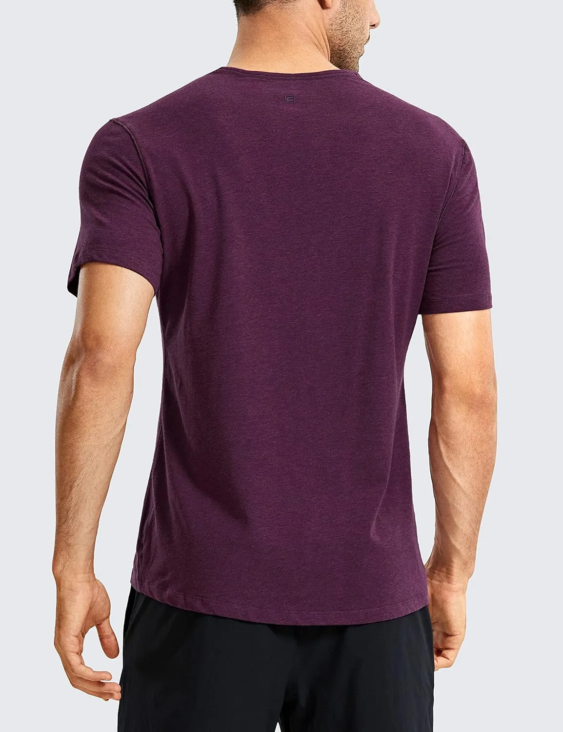 CRZ YOGA Men's Lightweight Pima Cotton Short Sleeve Athletic T-Shirts Workout Quick Dry Loose Fit Tees