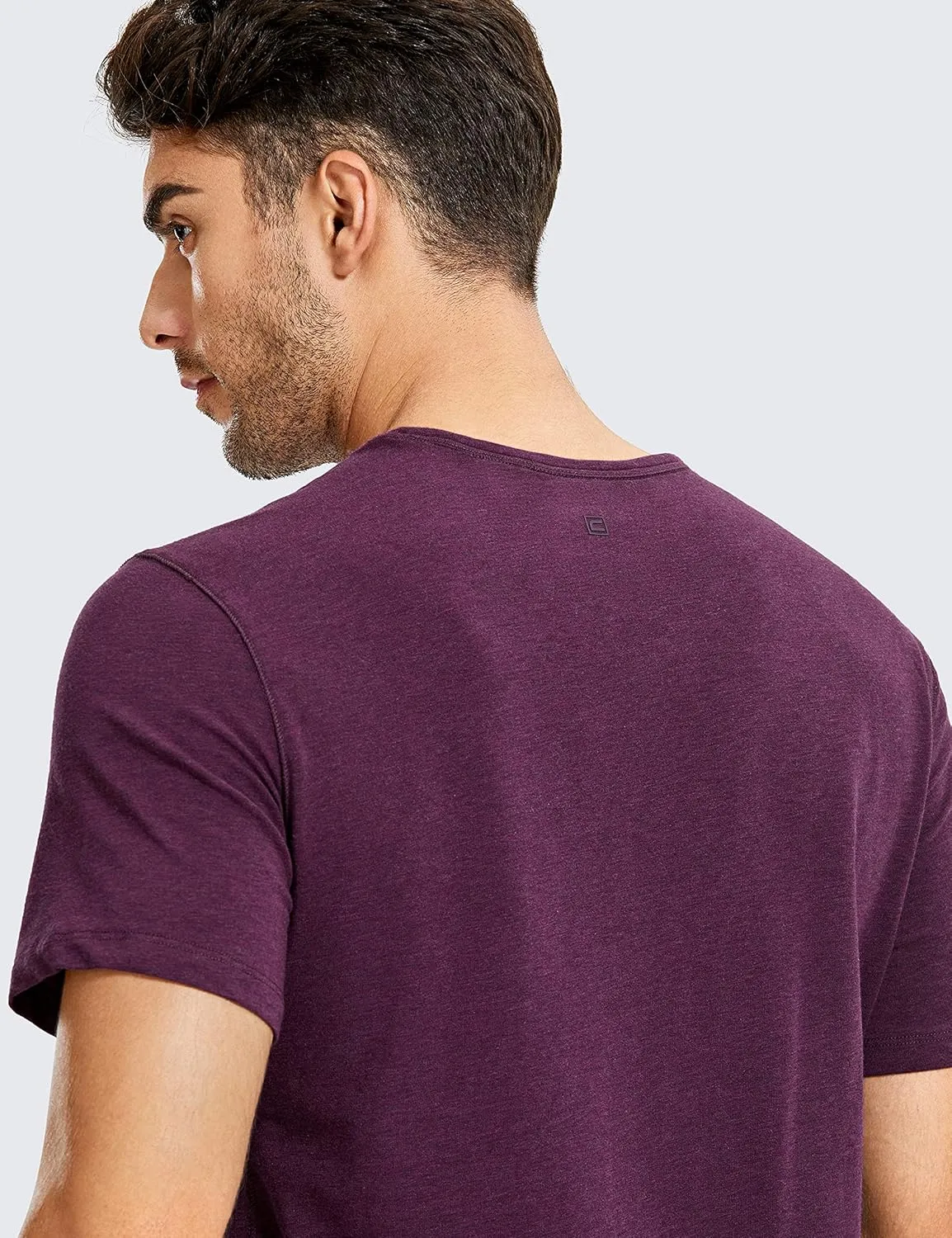 CRZ YOGA Men's Lightweight Pima Cotton Short Sleeve Athletic T-Shirts Workout Quick Dry Loose Fit Tees