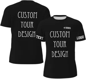 Custom T Shirts for Men Funny Tshirts with Logo Text Image On All Sides Customized Gifts