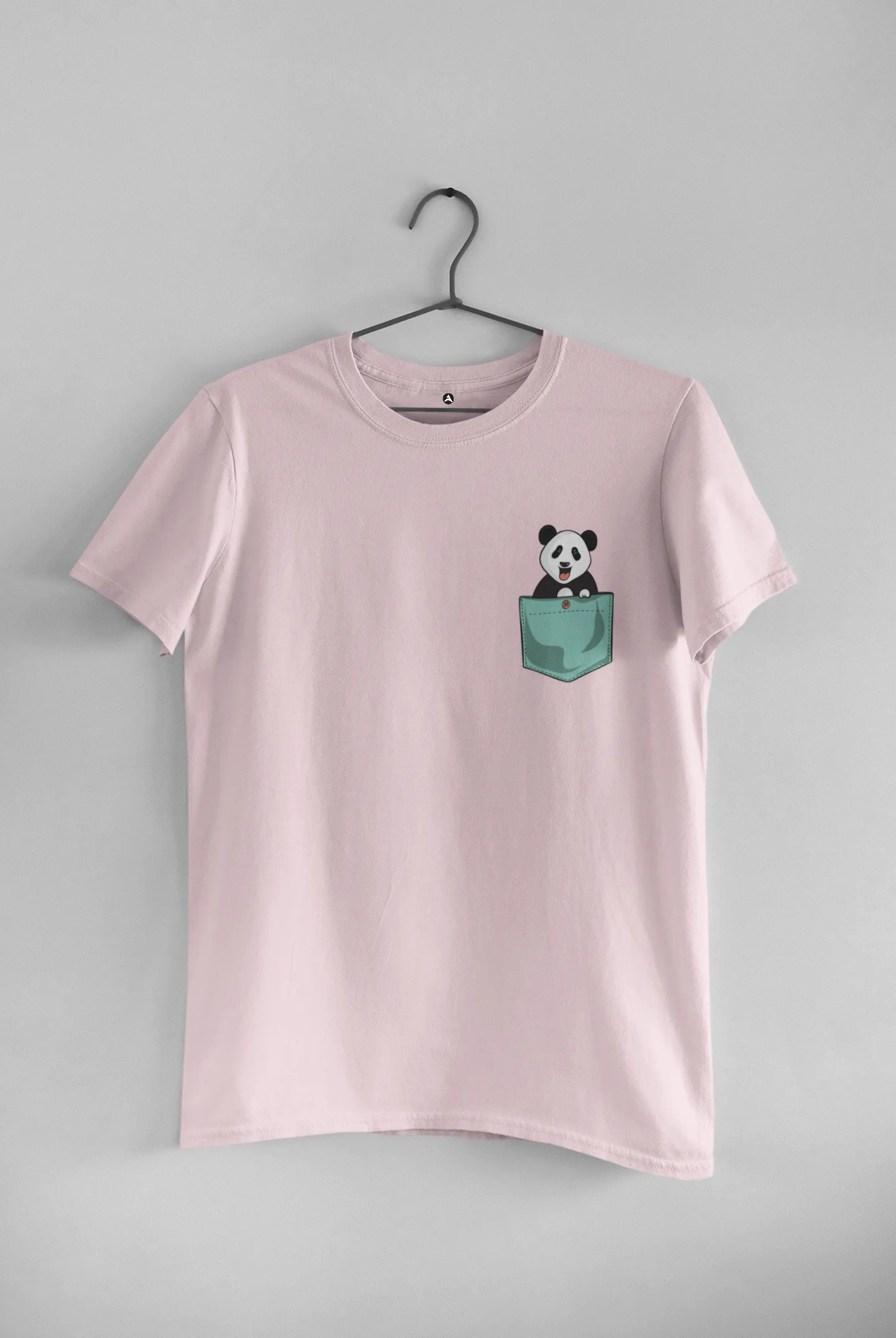 Cute Panda Half-Sleeve Pocket Design T-Shirts