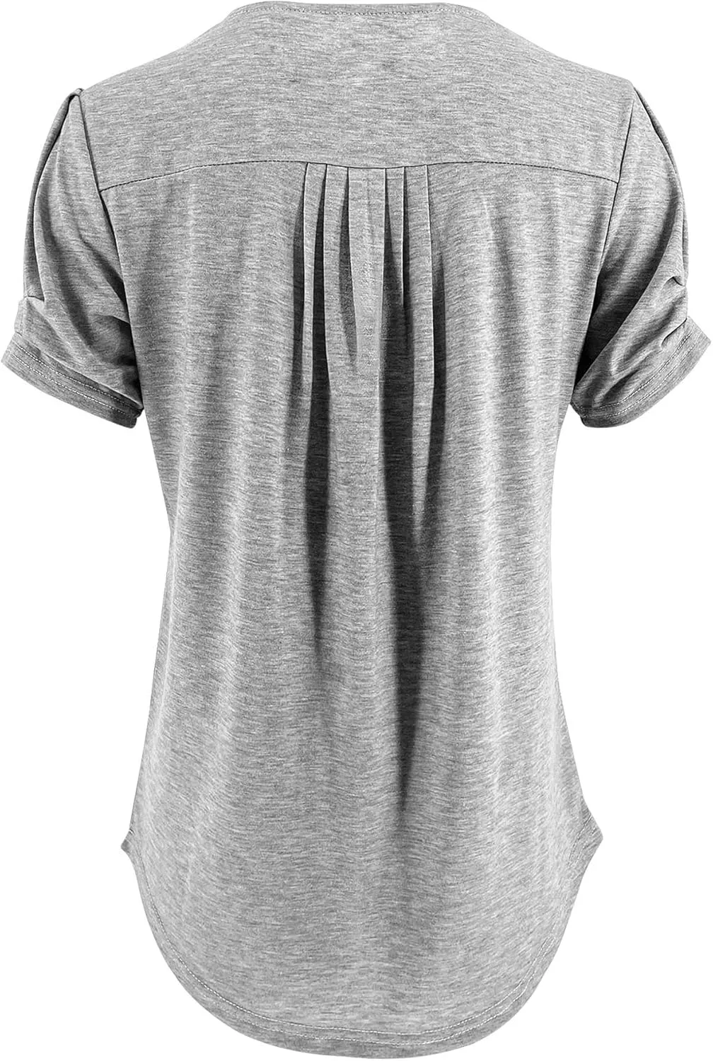 Dailiup Women's Casual V Neck T-Shirts Short Sleeve Summer Cute Tunic Tops Tees Loose Solid Basic Blouses