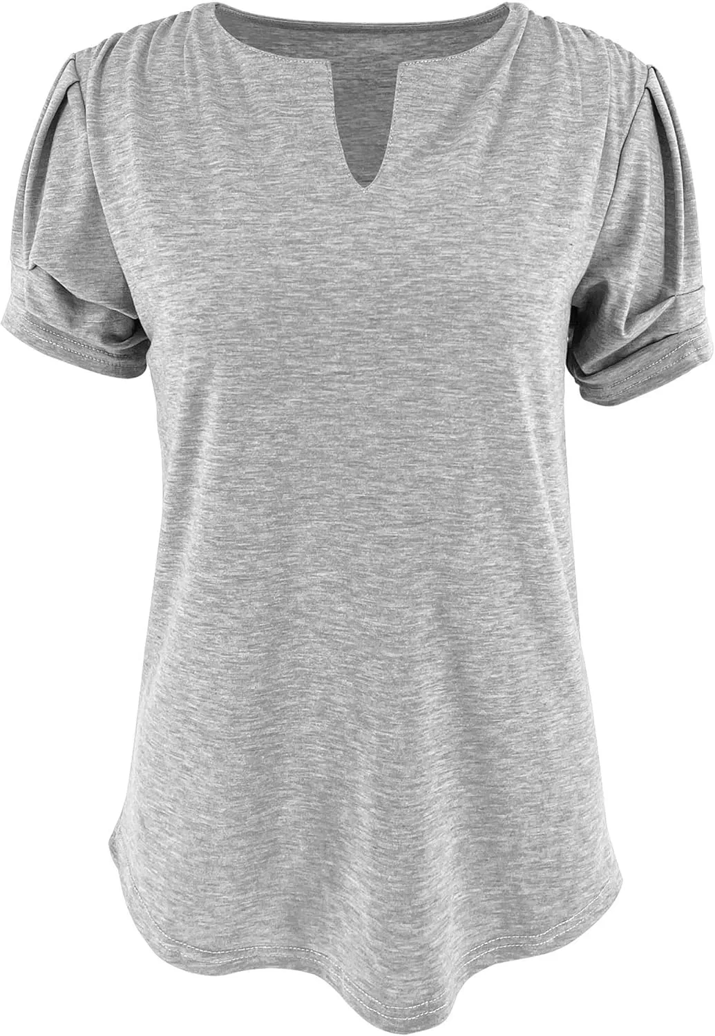 Dailiup Women's Casual V Neck T-Shirts Short Sleeve Summer Cute Tunic Tops Tees Loose Solid Basic Blouses