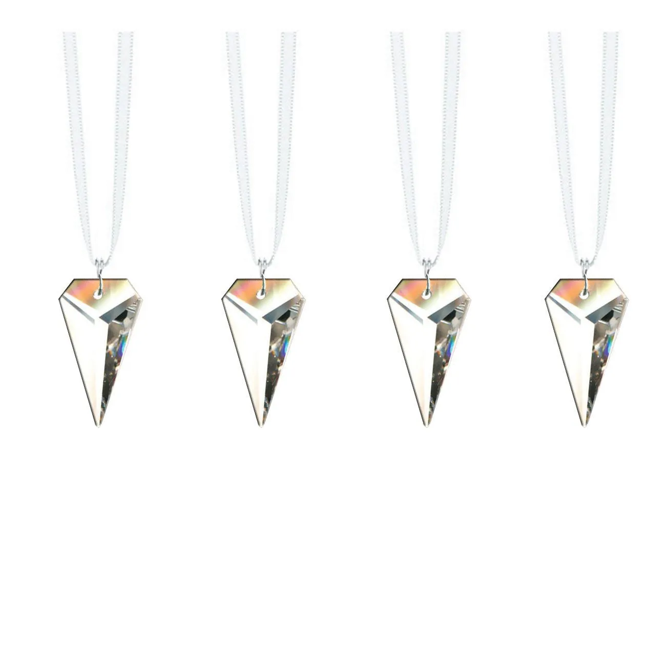 Decorative Hanging Crystals Clear Arrow Swarovski Prisms, 4 Pcs