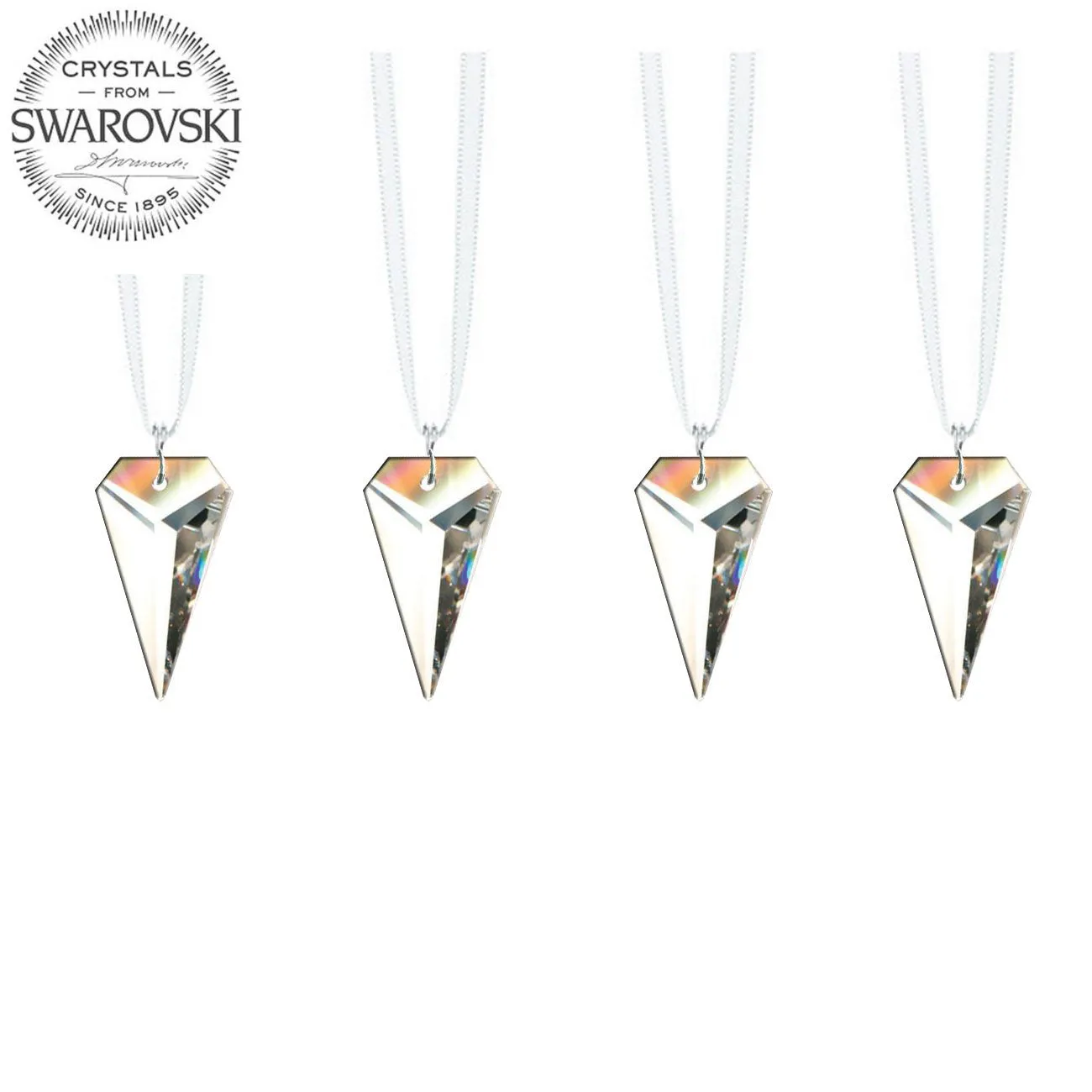 Decorative Hanging Crystals Clear Arrow Swarovski Prisms, 4 Pcs