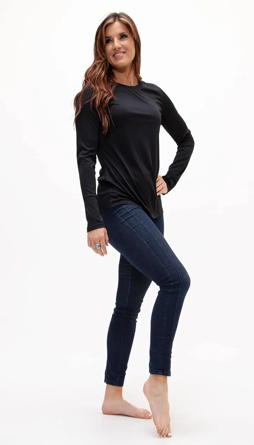DEVOPS Women's 2-Pack UPF 50  Long Sleeve Sun Protection Quick Dry T-Shirts for Running Workout