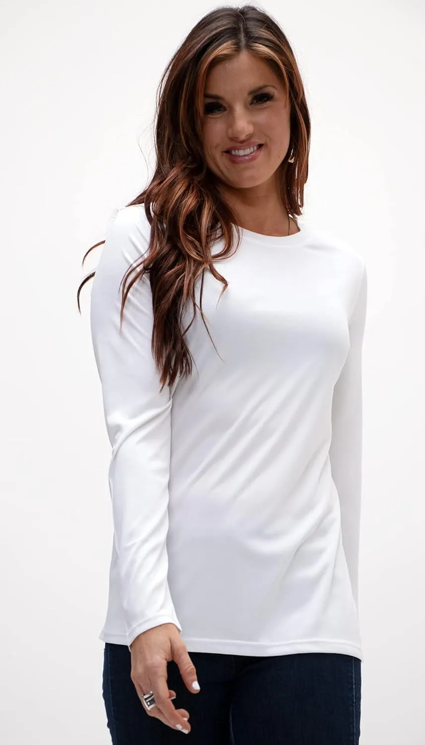 DEVOPS Women's 2-Pack UPF 50  Long Sleeve Sun Protection Quick Dry T-Shirts for Running Workout