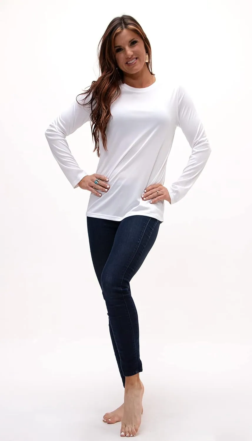 DEVOPS Women's 2-Pack UPF 50  Long Sleeve Sun Protection Quick Dry T-Shirts for Running Workout