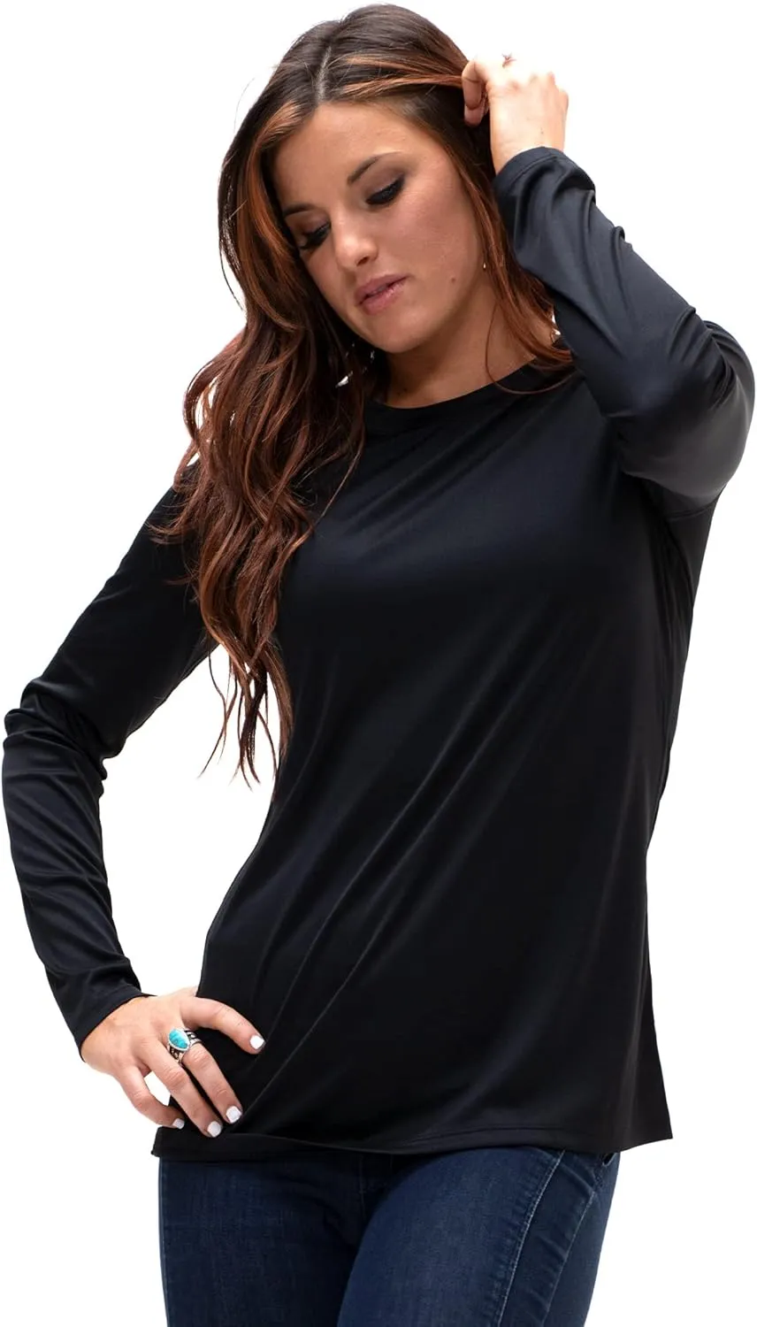 DEVOPS Women's 2-Pack UPF 50  Long Sleeve Sun Protection Quick Dry T-Shirts for Running Workout