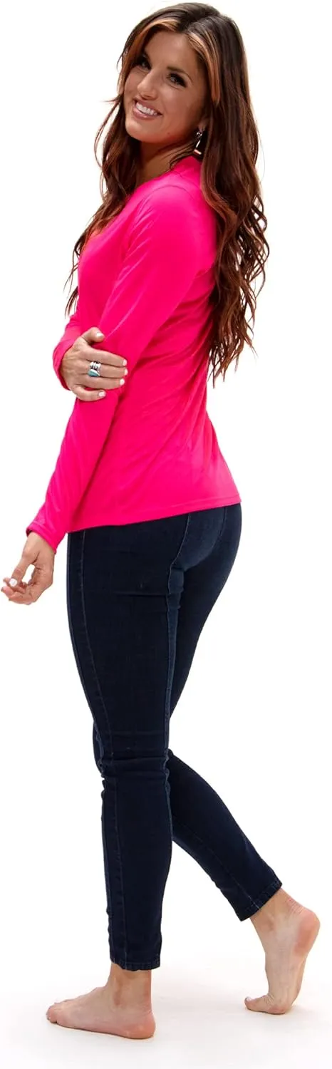 DEVOPS Women's 2-Pack UPF 50  Long Sleeve Sun Protection Quick Dry T-Shirts for Running Workout