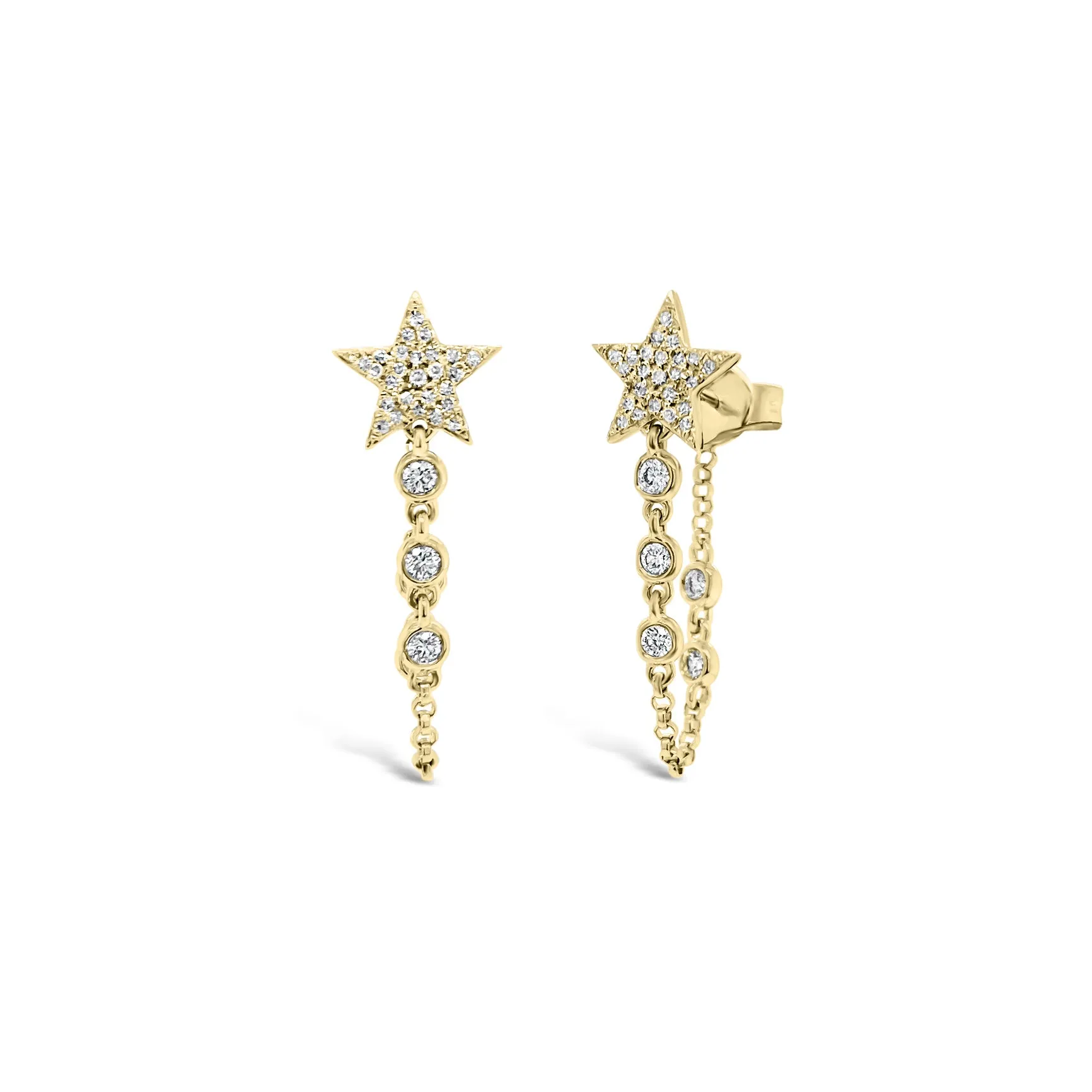 Diamond Star Chain Link Earrings