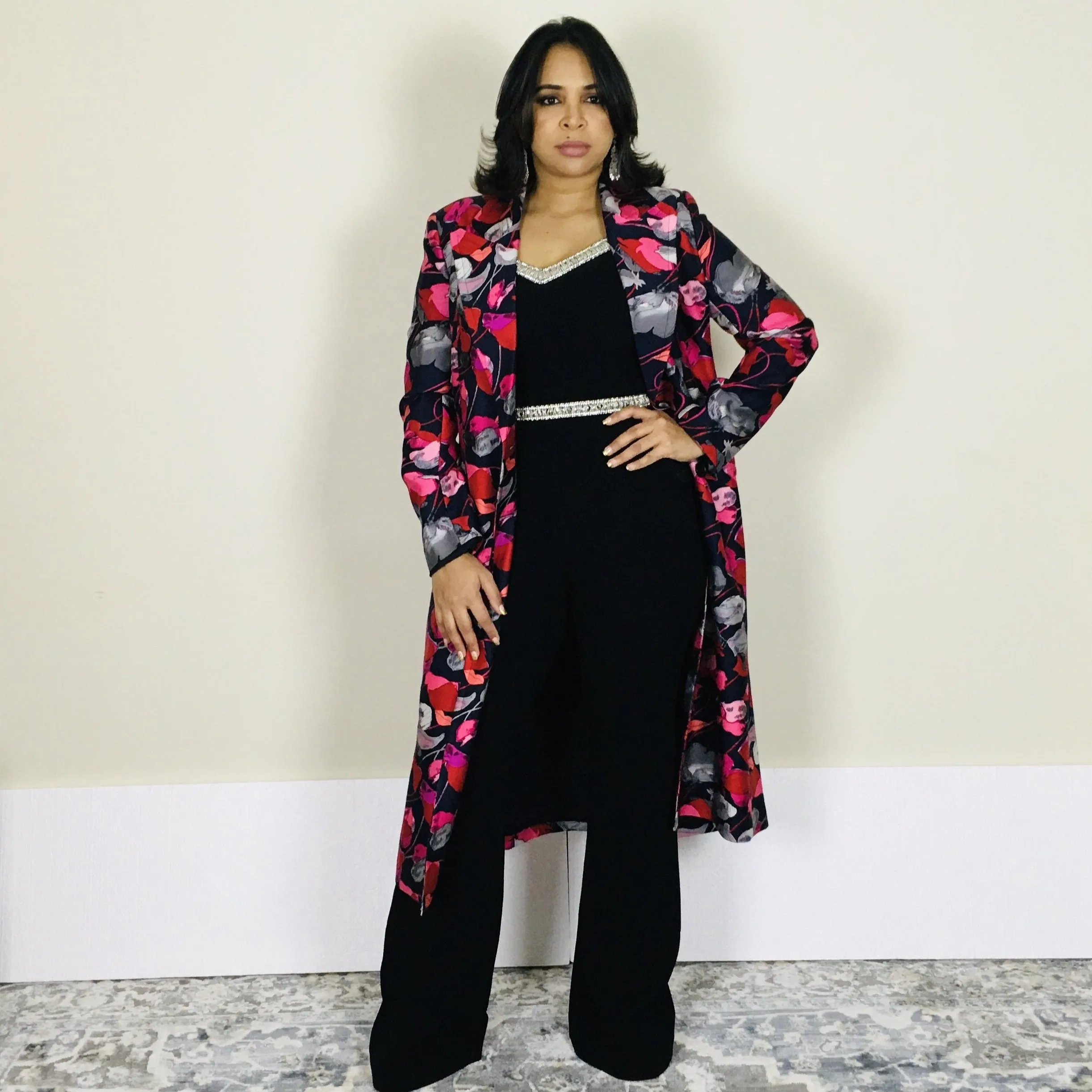 Diane Von Furstenberg Floating Florals Night Elegant Jacket