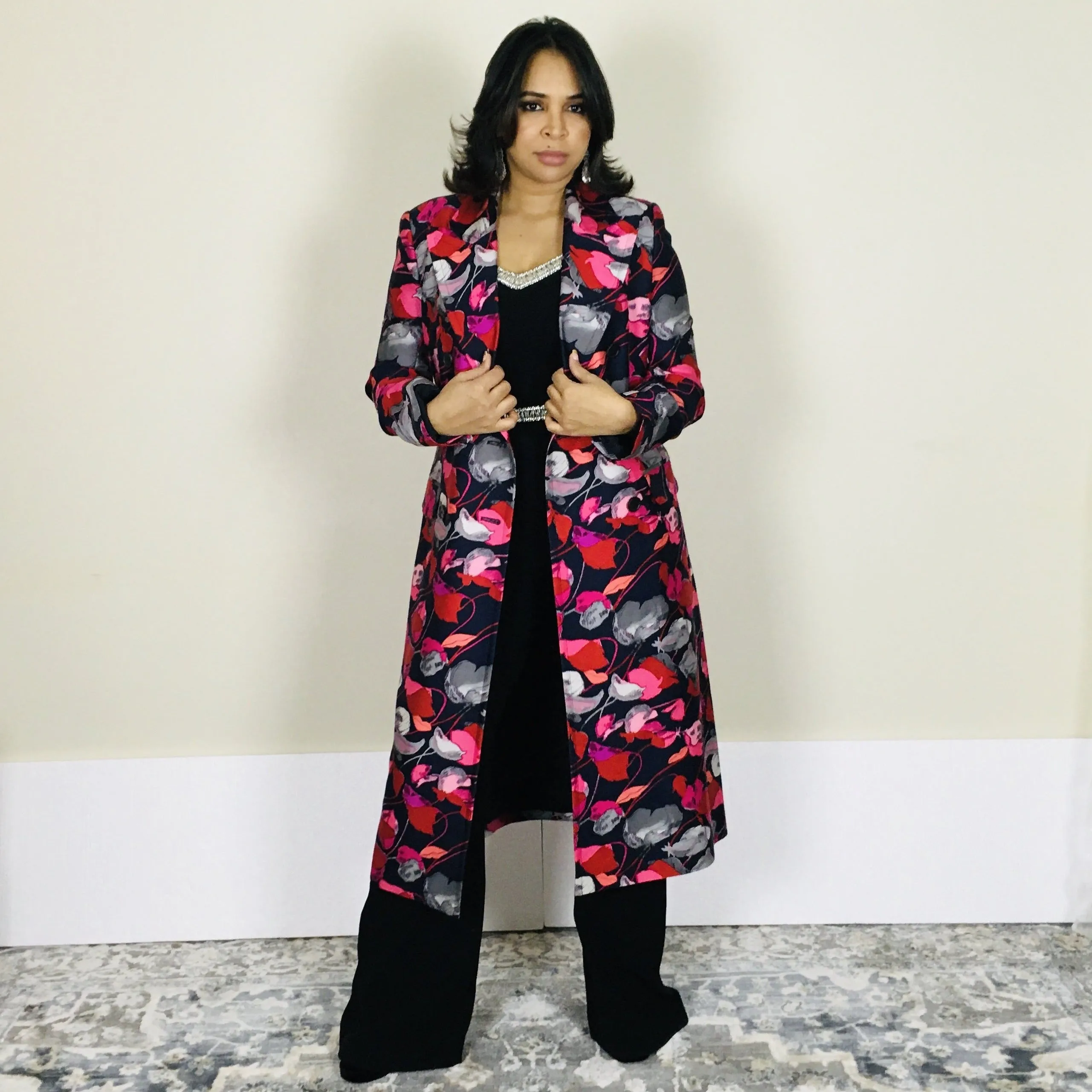 Diane Von Furstenberg Floating Florals Night Elegant Jacket