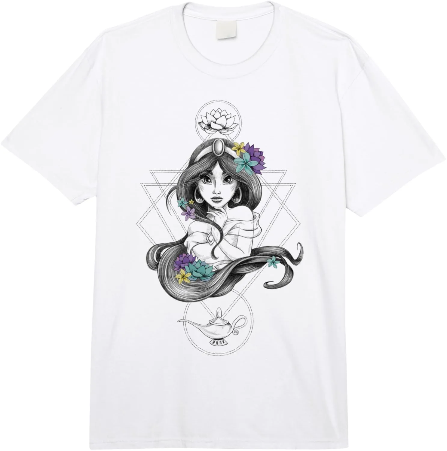 Disney Aladdin Boho Floral Enchanted Princess Jasmine Comfort Colors Adult Heavyweight T-shirt