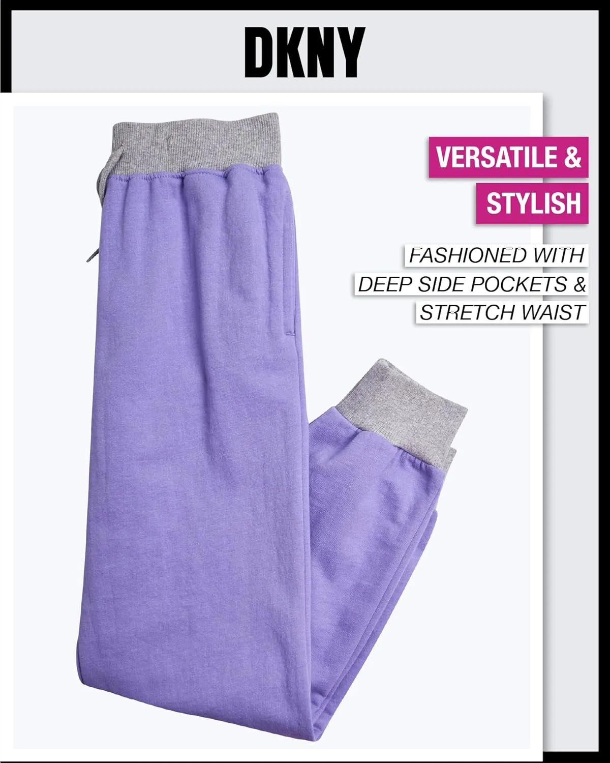 DKNY Girls Fleece Set - 2 Piece Matching Set Sweatshirts and Sweatpants - Girls' Fashion Fleece Outfit (4-16)